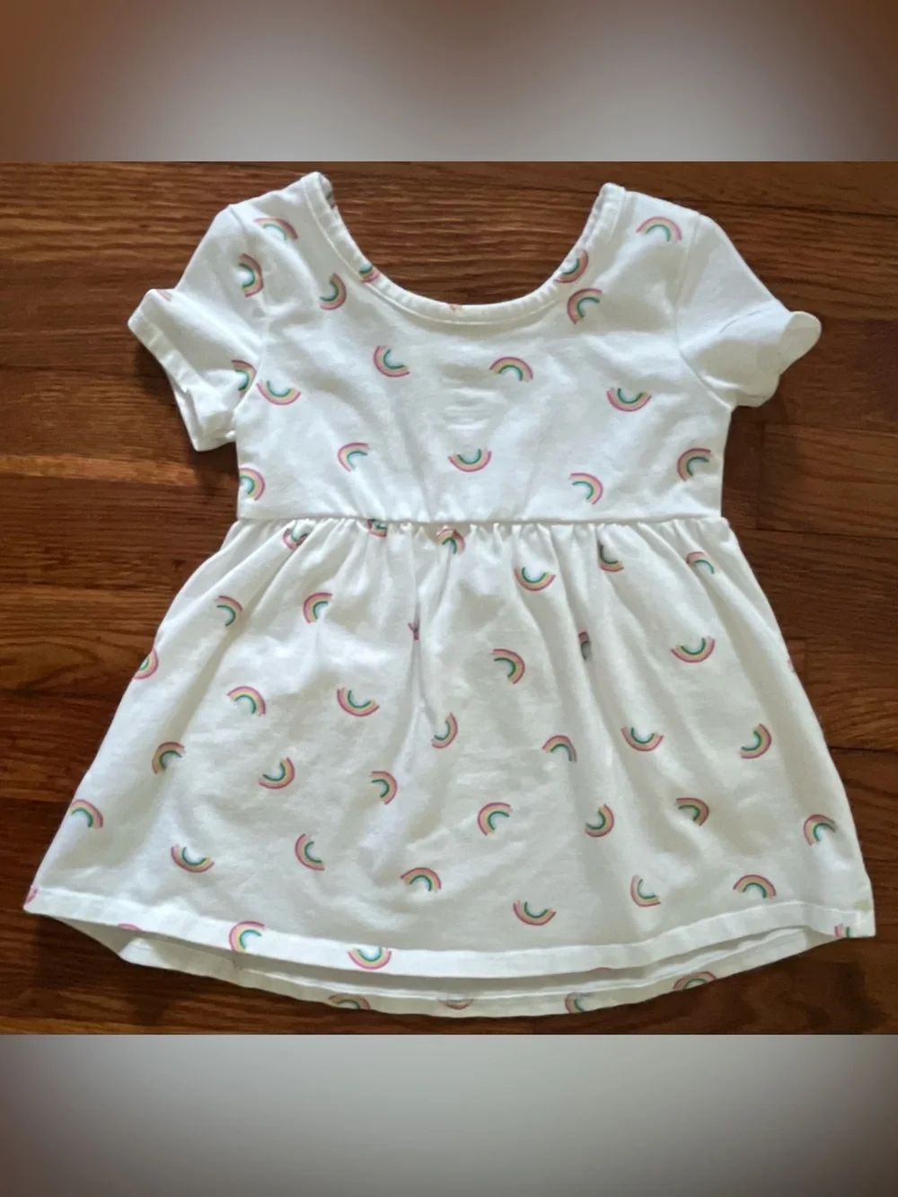 NWOT Baby GAP Rainbow Print with Pockets Cotton Blend Casual Dress Size 2T